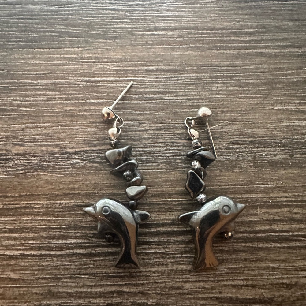 Silver Dolphin Earrings